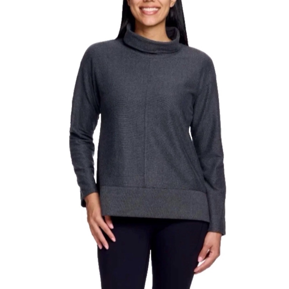 Avalanche Women’s S Dark Gray Cowl Neck Fleece Pullover Sweatshirt Cozy Fall top